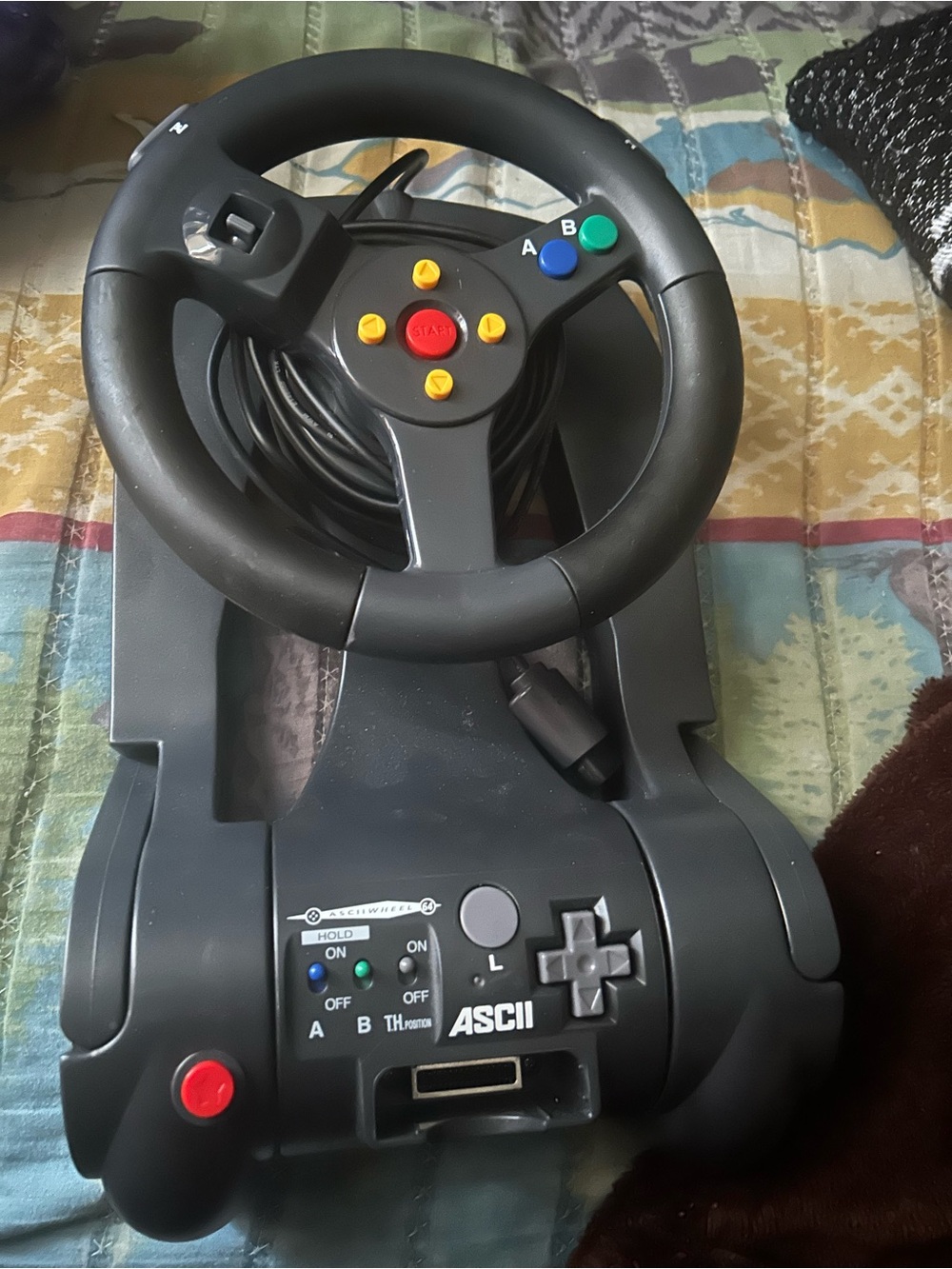 Black Racing Wheel Controller for n64